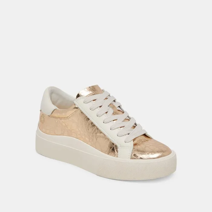Sneakers Women Dolce Vita Zayn 360 Sneakers Gold Distressed Leather