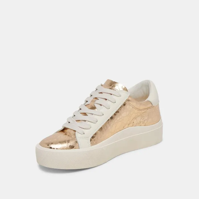 Sneakers Women Dolce Vita Zayn 360 Sneakers Gold Distressed Leather