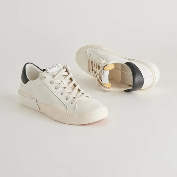Sneakers Women Dolce Vita Zina Foam 360 Sneakers White Black Recycled Leather