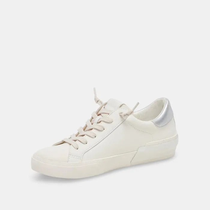 Sneakers Women Dolce Vita Zina Foam 360 Sneakers White Silver Recycled Leather