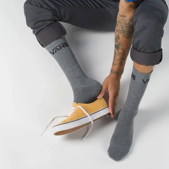 Socks Men Vans Classic Crew Socks 3 Pack Heather Grey