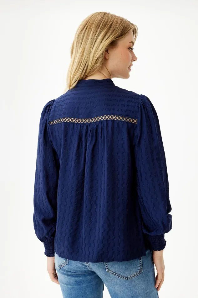 SOFFY BLOUSE 16364 591 Navy 591 Women IN FRONT BLOUSES SHIRTS