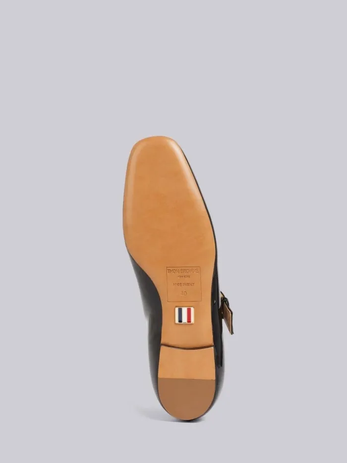 Soft Patent Calfskin Tbar Mary Jane Flat Black Women Thom Browne Brogues and Loafers Soft Patent Calfskin Tbar Mary Jane Flat Black Women Thom Browne Brogues and Loafers