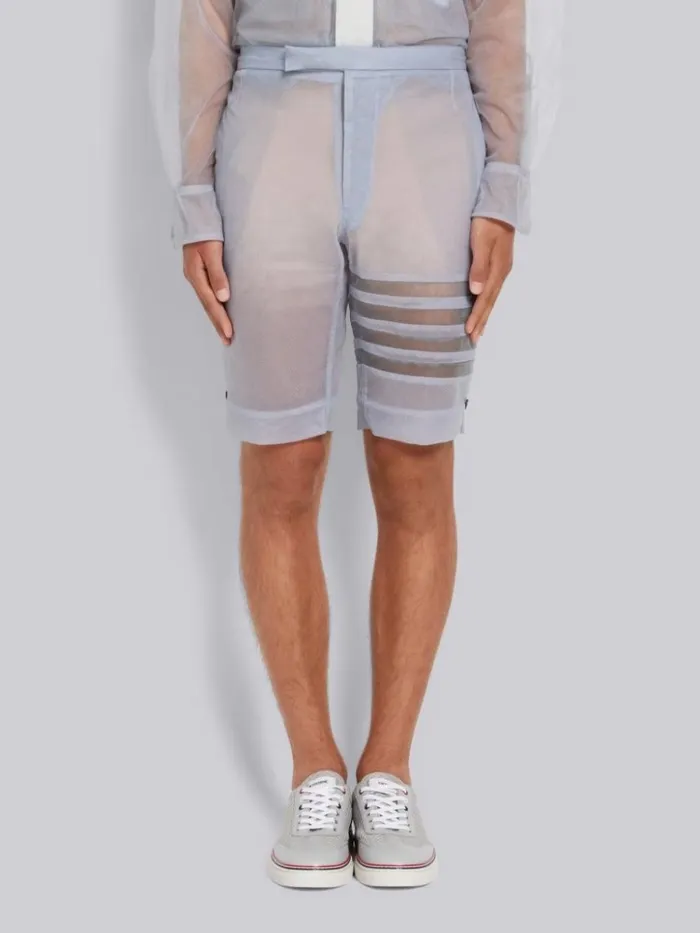 Soft Tulle Classic Backstrap Short Dark Grey Men Thom Browne Trousers