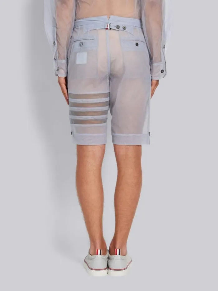 Soft Tulle Classic Backstrap Short Dark Grey Men Thom Browne Trousers