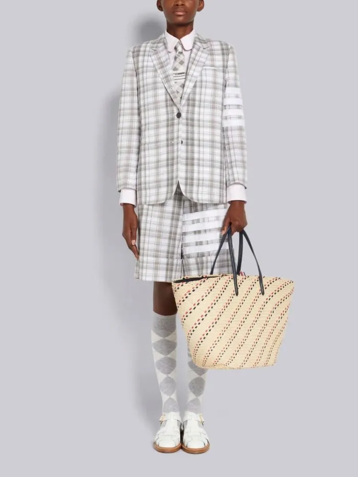 Solid Oxford Tonal Sky Icon Round Collar Classic Shirt Light Pink Women Thom Browne Tops and Shirts