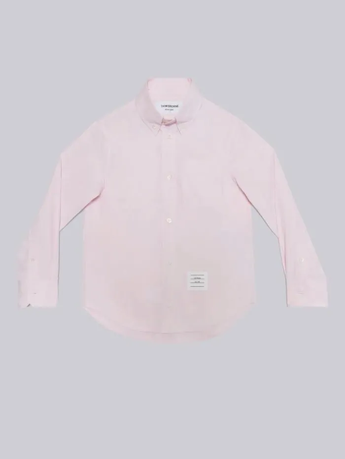 Solid Poplin Point Collar Classic Shirt Light Pink GirlsBoys Thom Browne Dresses And Shirts Solid Poplin Point Collar Classic Shirt Light Pink GirlsBoys Thom Browne Dresses And Shirts