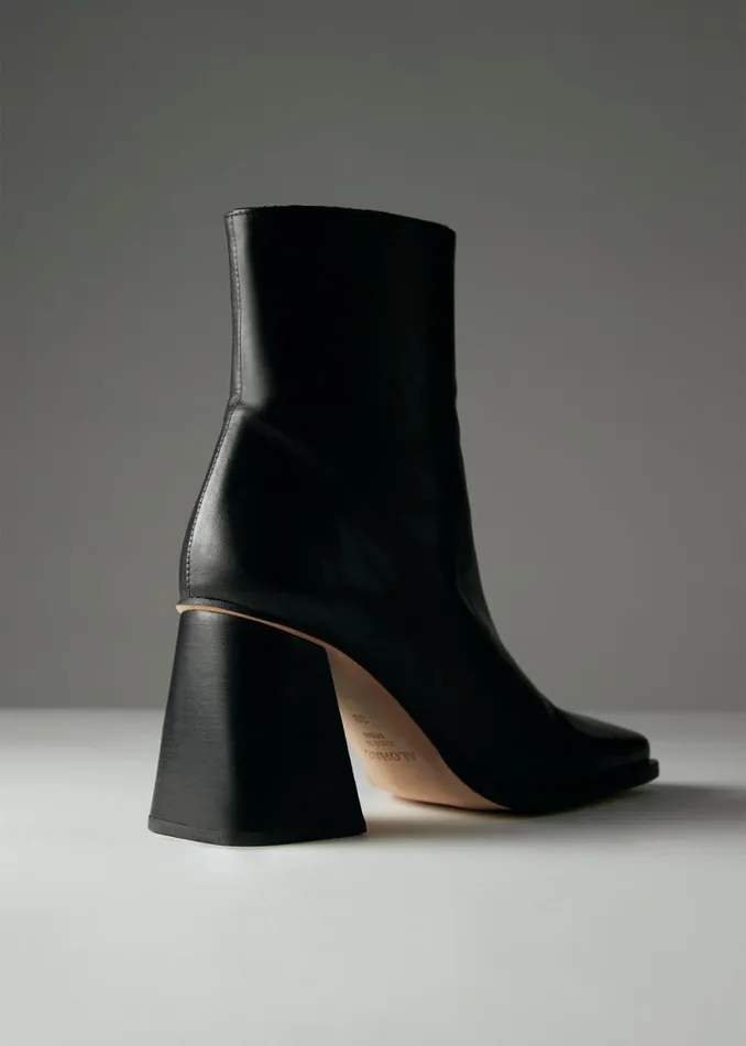 South Black Leather Ankle Boots Women ALOHAS Boots