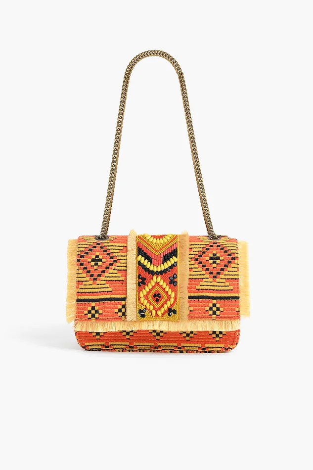 Southwest Rising Sun Beaded Shoulder Bag