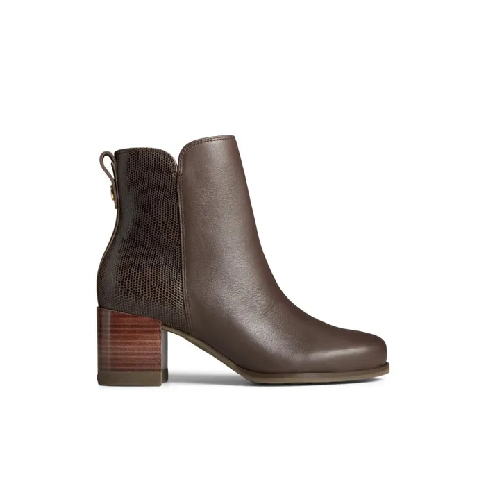 Sperry Boots Seaport Heel Leather Boot Dark Brown 8211 Women