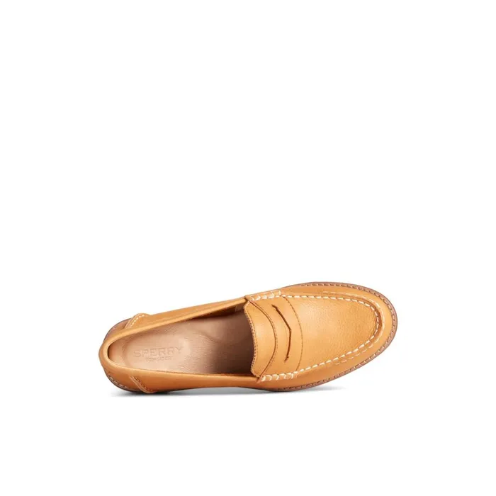 Sperry Oxfords and Loafers Seaport Penny Leather Loafer Medium Beige 8211 Women