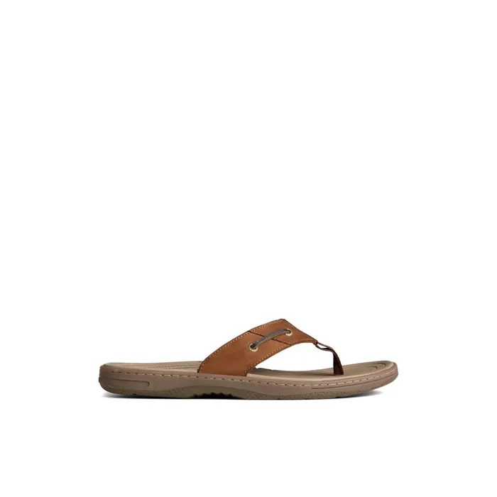 Sperry Sandals Baitfish Leather Flip Flop Brown Leather Mixed Material 8211 Men