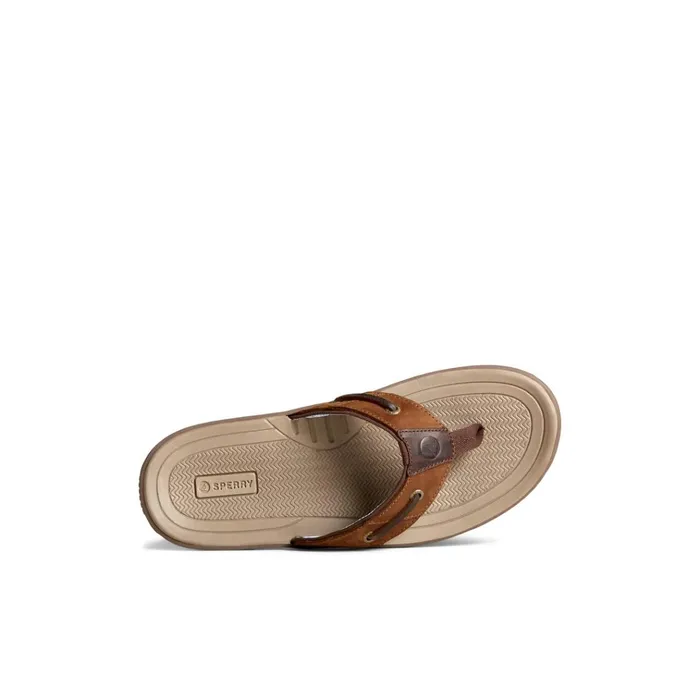 Sperry Sandals Baitfish Leather Flip Flop Brown Leather Mixed Material 8211 Men