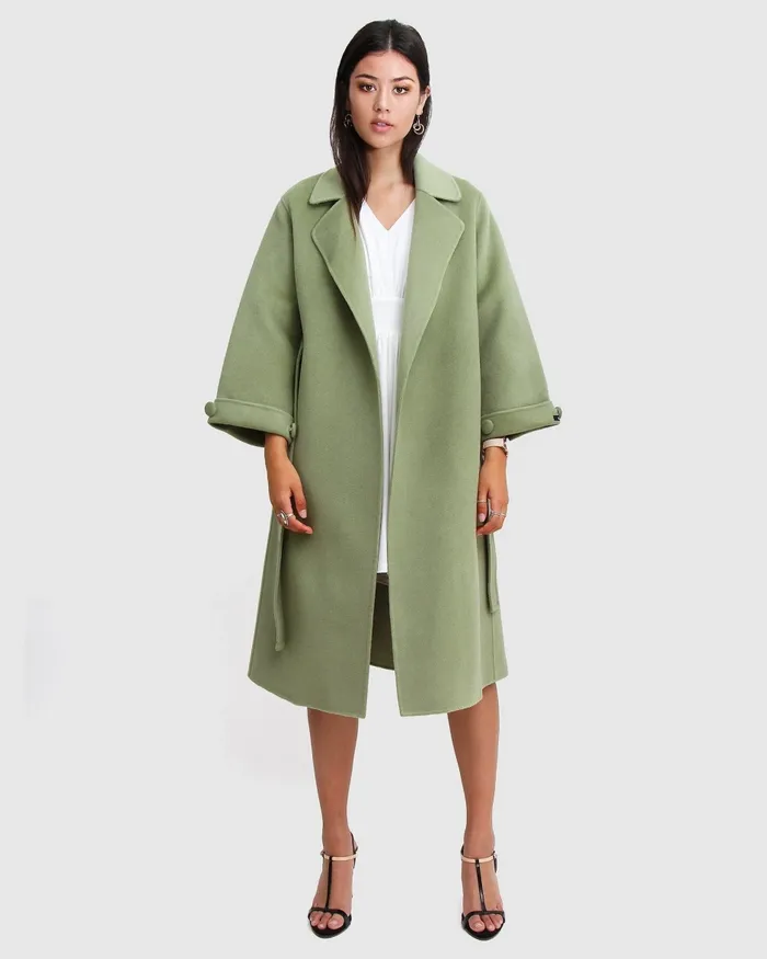 Stay Wild Oversized Wool Coat 8211 Grass Women Coats Belle and Bloom