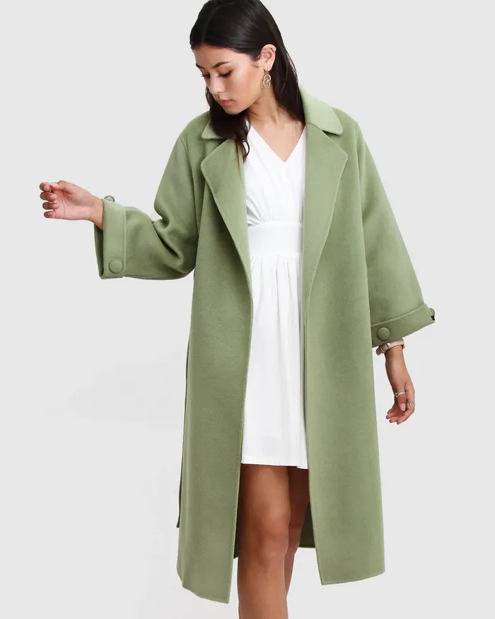 Stay Wild Oversized Wool Coat 8211 Grass Women Coats Belle and Bloom