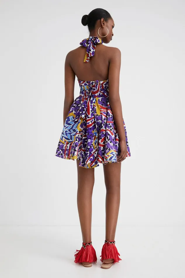 Stella Jean Short Bow Dress Women Desigual Dresses