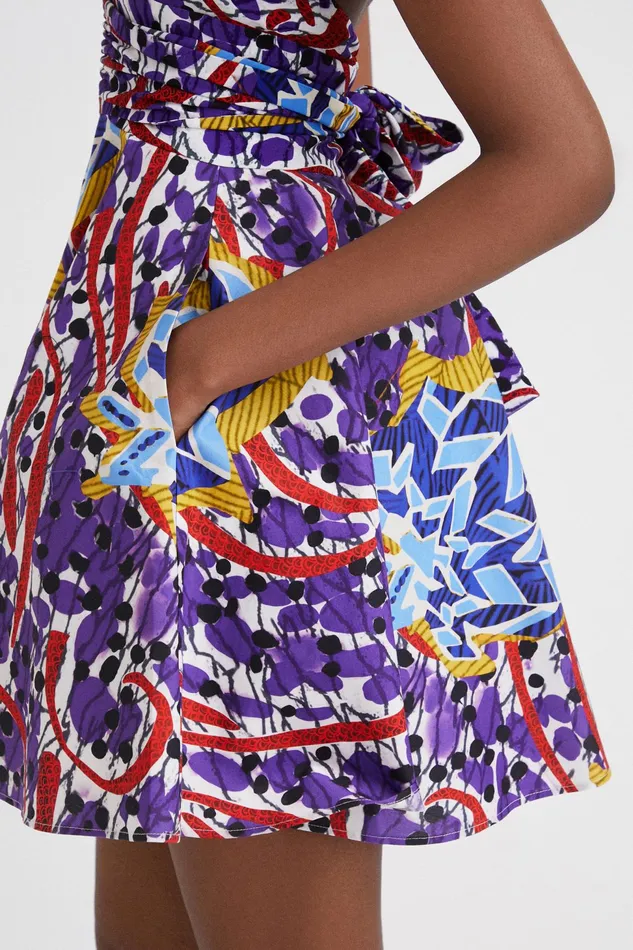 Stella Jean Short Bow Dress Women Desigual Dresses