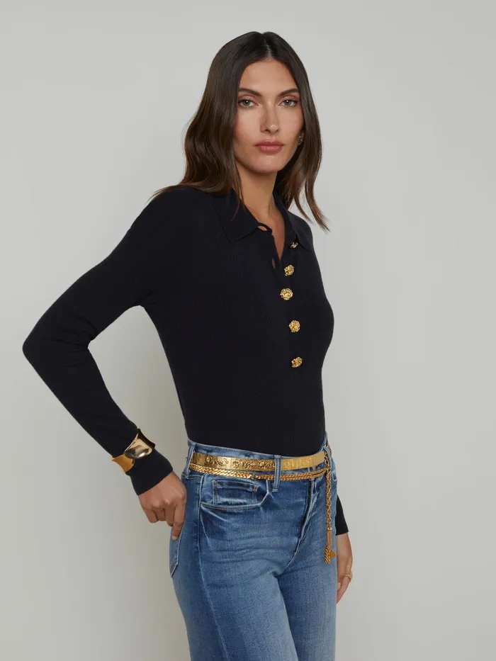 Sterling Sweater Midnightgold Rose Women L039Agence Knitwear Sterling Sweater Midnightgold Rose Women L039Agence Knitwear