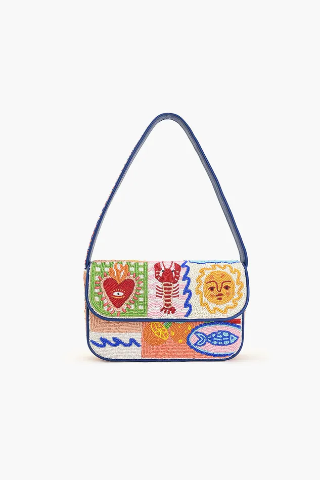 Sun and Sea Beaded Shoulder Bag
