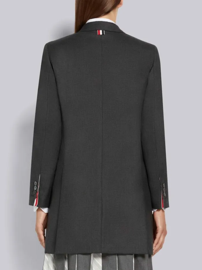 Super 120039s Twill Elongated Classic Jacket Dark Grey Women Thom Browne Jackets