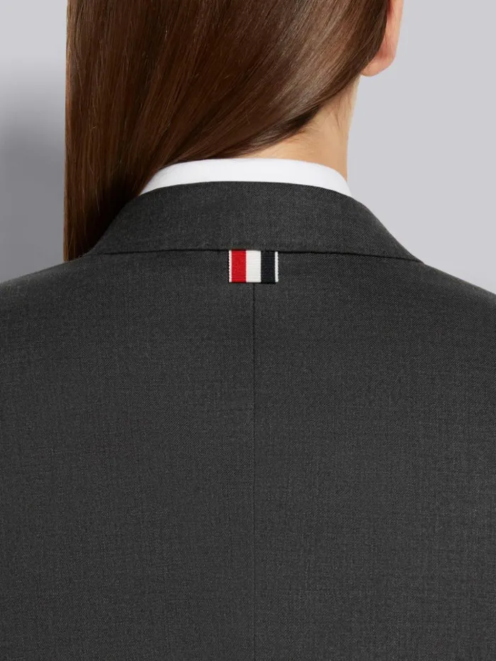 Super 120039s Twill Elongated Classic Jacket Dark Grey Women Thom Browne Jackets