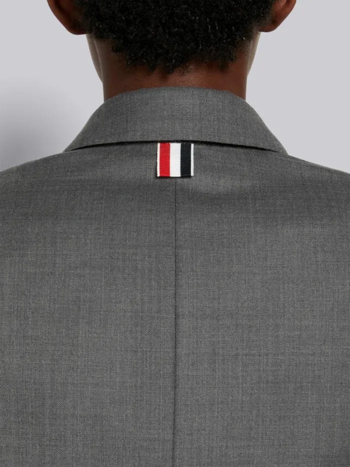 Super 120039s Twill Stripe Armband Cropped Jacket Medium Grey Women Thom Browne Jackets