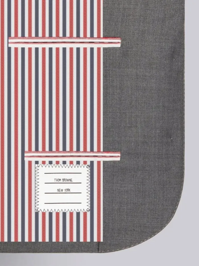 Super 120039s Twill Stripe Armband Cropped Jacket Medium Grey Women Thom Browne Jackets