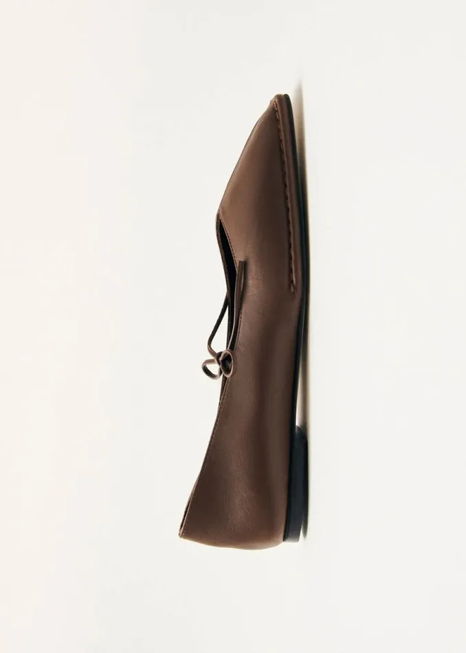 Sway Chestnut Brown Leather Ballet Flats Women ALOHAS Ballet Flats