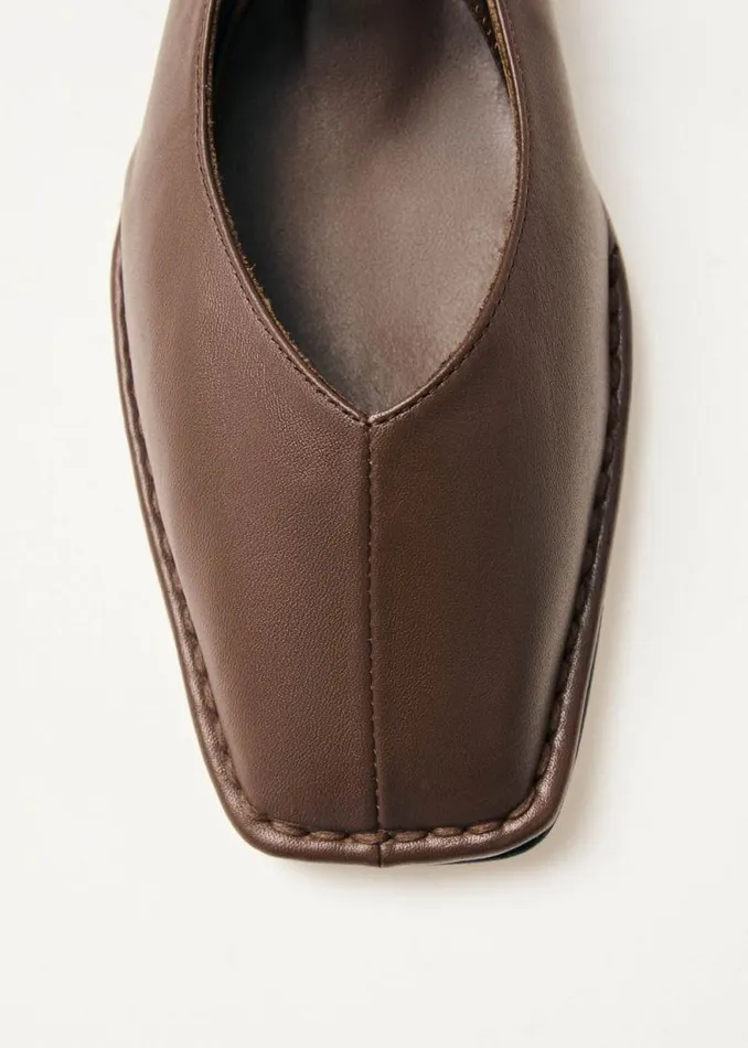 Sway Chestnut Brown Leather Ballet Flats Women ALOHAS Ballet Flats