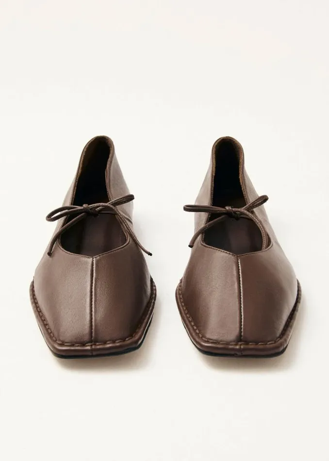 Sway Chestnut Brown Leather Ballet Flats Women ALOHAS Ballet Flats