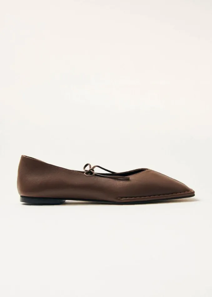 Sway Chestnut Brown Leather Ballet Flats Women ALOHAS Ballet Flats
