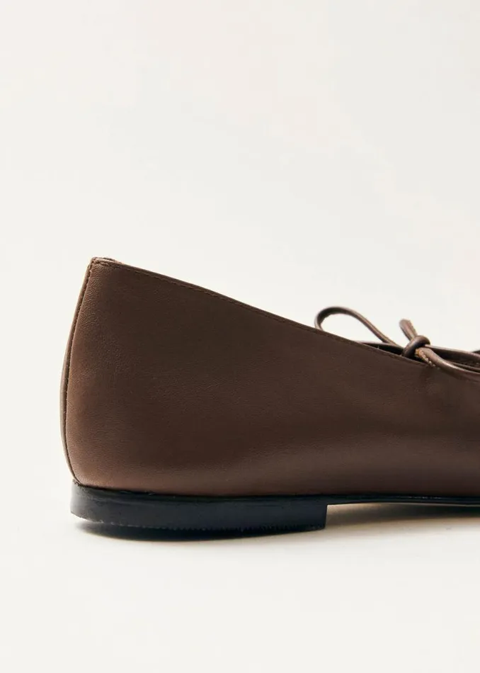 Sway Chestnut Brown Leather Ballet Flats Women ALOHAS Ballet Flats
