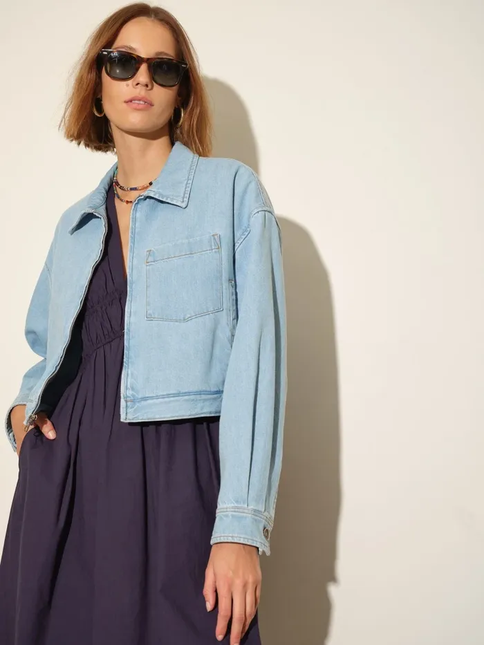 Sweaters and Jackets Women XRENA Light Blue Anton Denim Jacket Sweaters and Jackets Women XRENA Light Blue Anton Denim Jacket
