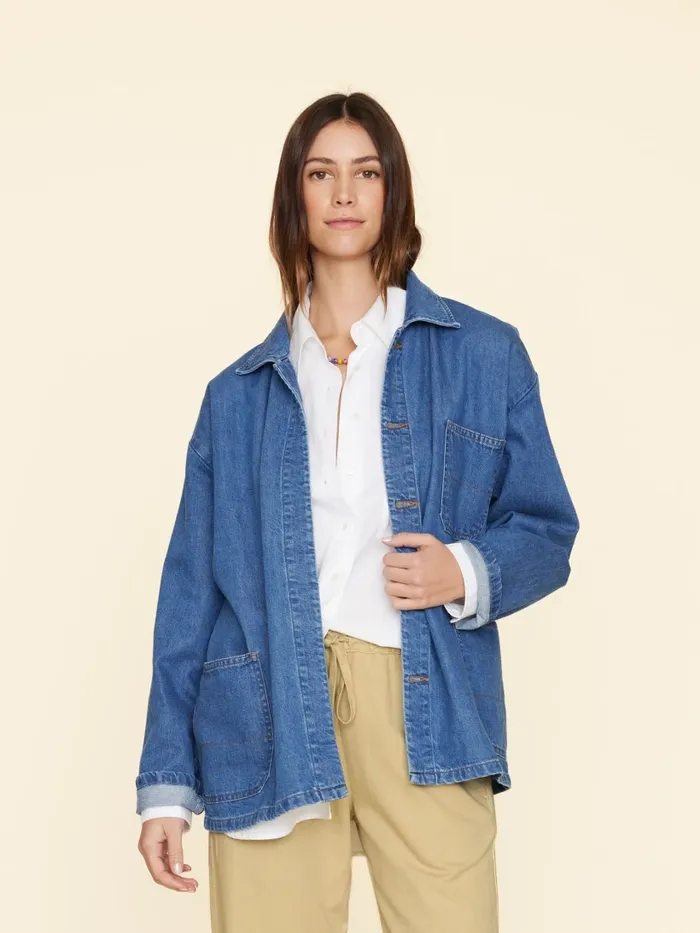 Sweaters and Jackets XRENA Women Deep Indigo Stanford Denim Jacket Sweaters and Jackets XRENA Women Deep Indigo Stanford Denim Jacket