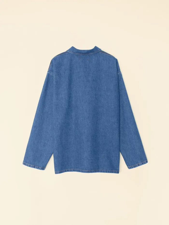 Sweaters and Jackets XRENA Women Deep Indigo Stanford Denim Jacket Sweaters and Jackets XRENA Women Deep Indigo Stanford Denim Jacket