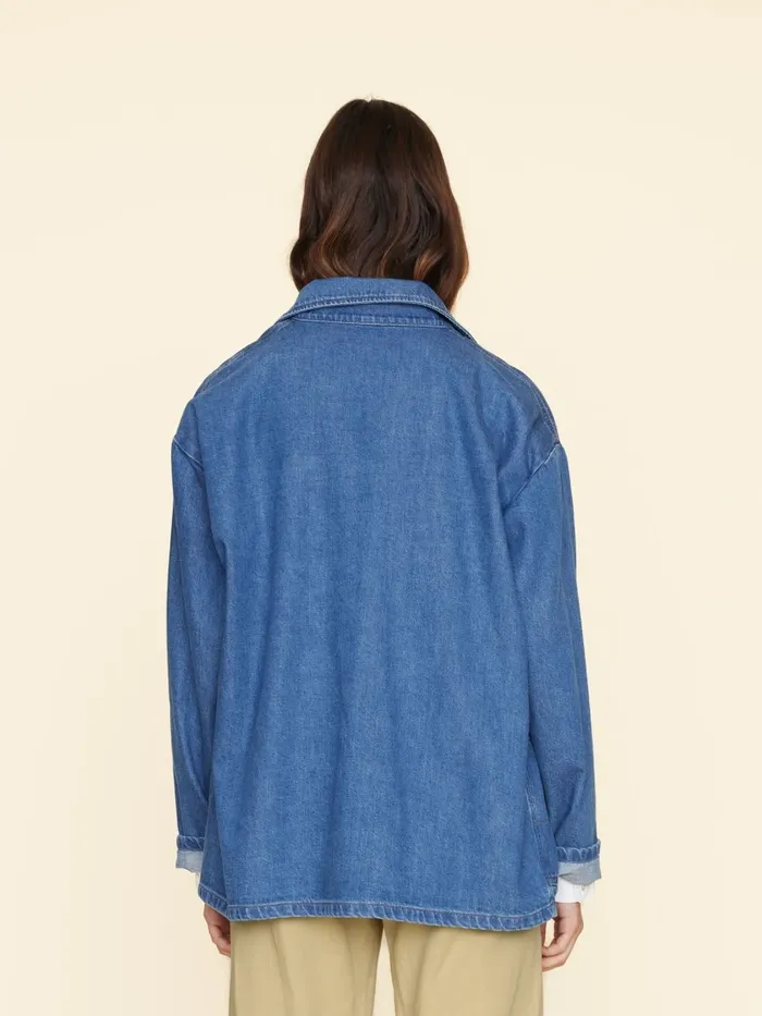 Sweaters and Jackets XRENA Women Deep Indigo Stanford Denim Jacket Sweaters and Jackets XRENA Women Deep Indigo Stanford Denim Jacket