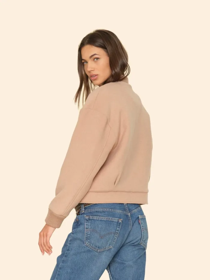 Sweaters and Jackets XRENA Women Warm Camel Braidy Jacket Sweaters and Jackets XRENA Women Warm Camel Braidy Jacket