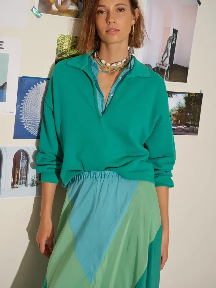 Sweats and Tees Beryl Green Holt Sweatshirt 8211 XRENA Women Sweats and Tees Beryl Green Holt Sweatshirt 8211 XRENA Women