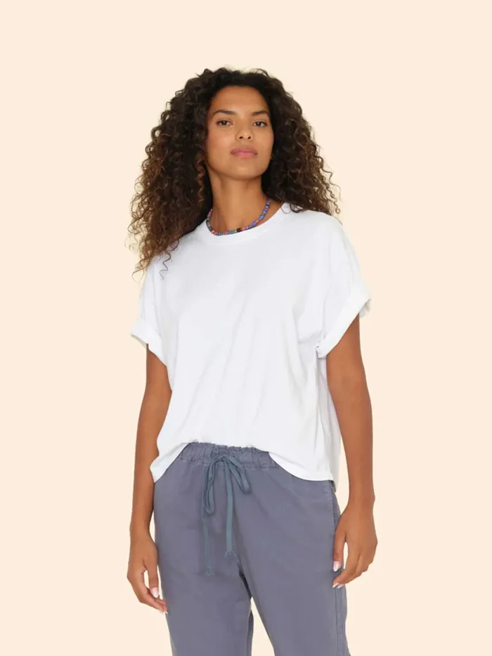 Sweats and Tees XRENA Women White Palmer Tee