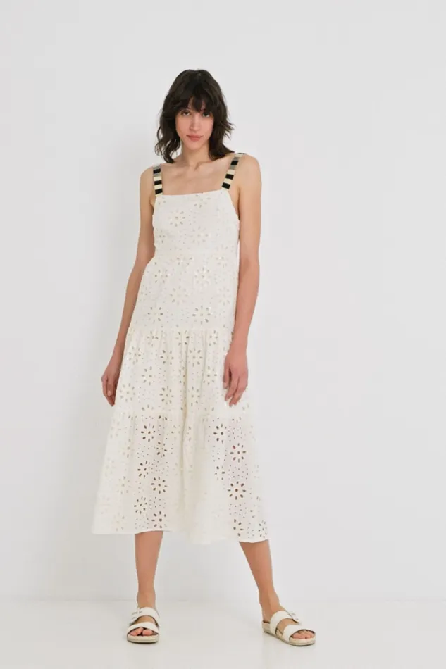 Swiss Embroidery Maxi Dress Women Desigual Dresses