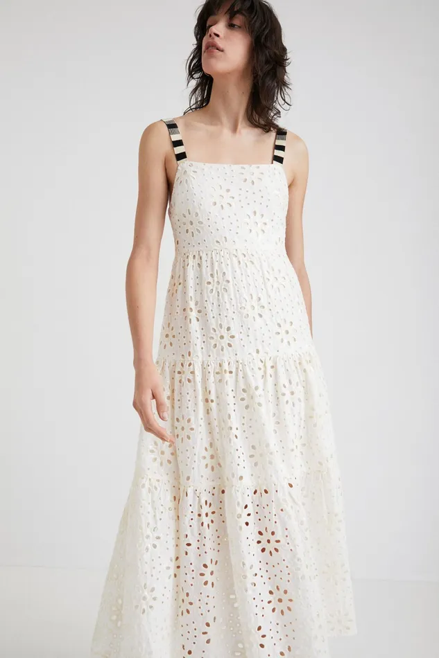 Swiss Embroidery Maxi Dress Women Desigual Dresses