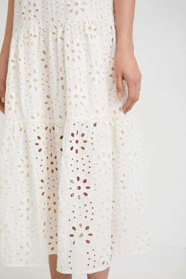Swiss Embroidery Maxi Dress Women Desigual Dresses