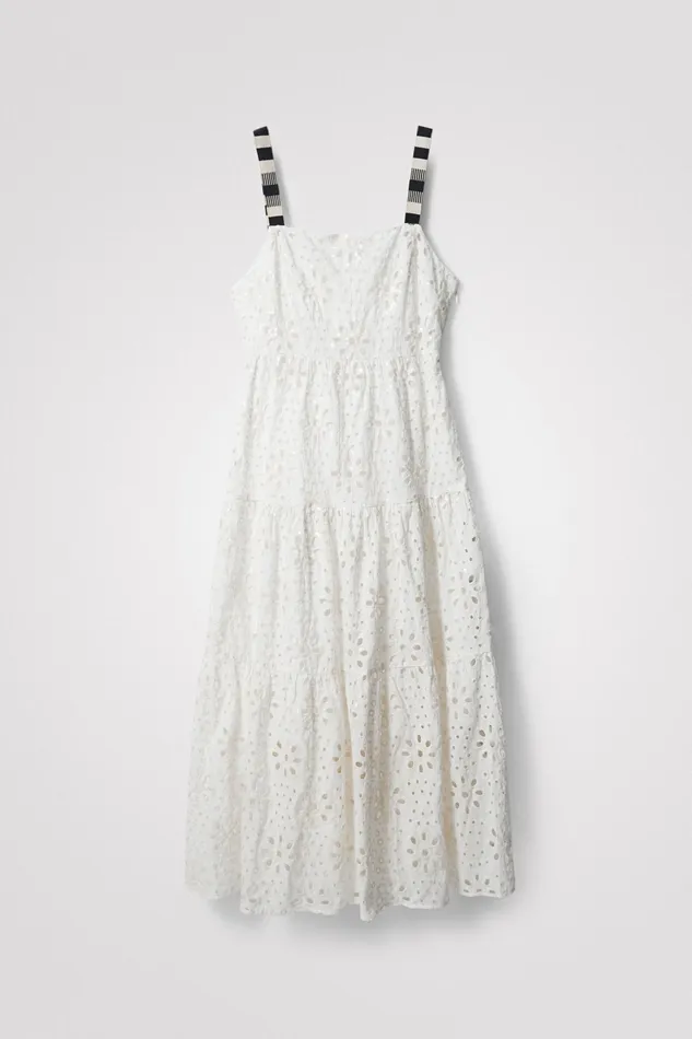 Swiss Embroidery Maxi Dress Women Desigual Dresses