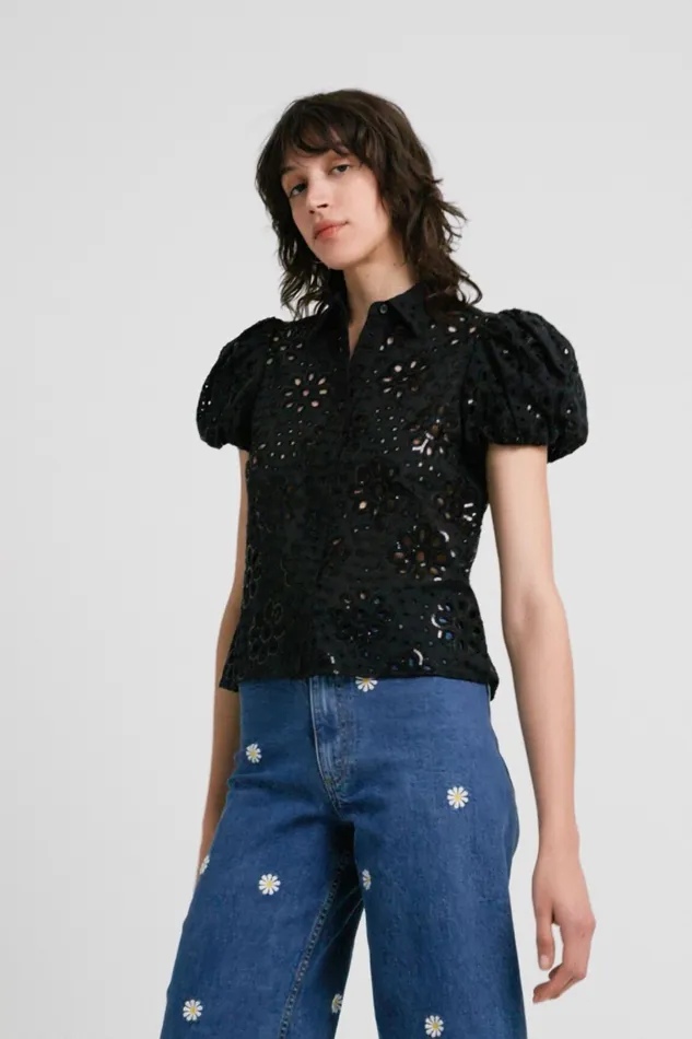 Swiss Embroidery Shirt Women Desigual Tops and Shirts