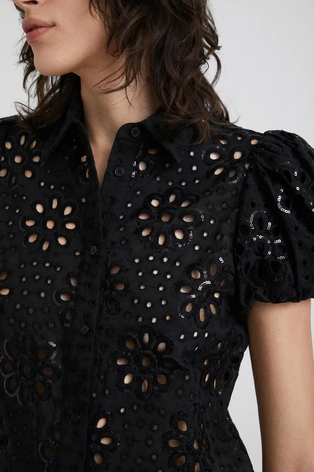 Swiss Embroidery Shirt Women Desigual Tops and Shirts