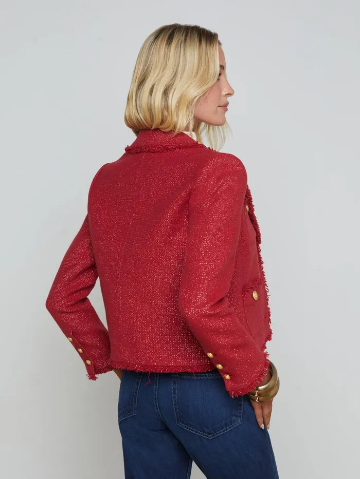 Sylvia Collared Jacket Garnet Redcopper Women L039Agence Blazers and Jackets Sylvia Collared Jacket Garnet Redcopper Women L039Agence Blazers and Jackets