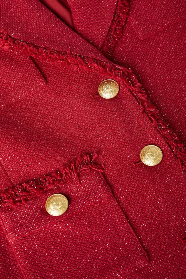 Sylvia Collared Jacket Garnet Redcopper Women L039Agence Blazers and Jackets Sylvia Collared Jacket Garnet Redcopper Women L039Agence Blazers and Jackets