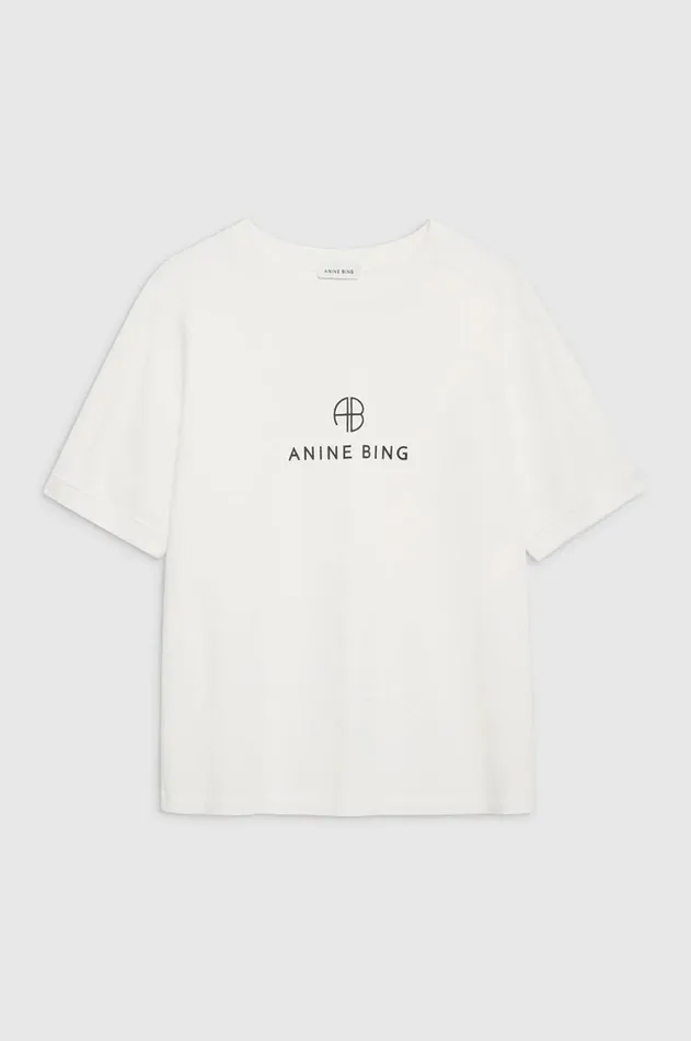 TShirts Sweatshirts Women ANINE BING Jaylin Tee Monogram 8211 Ivory