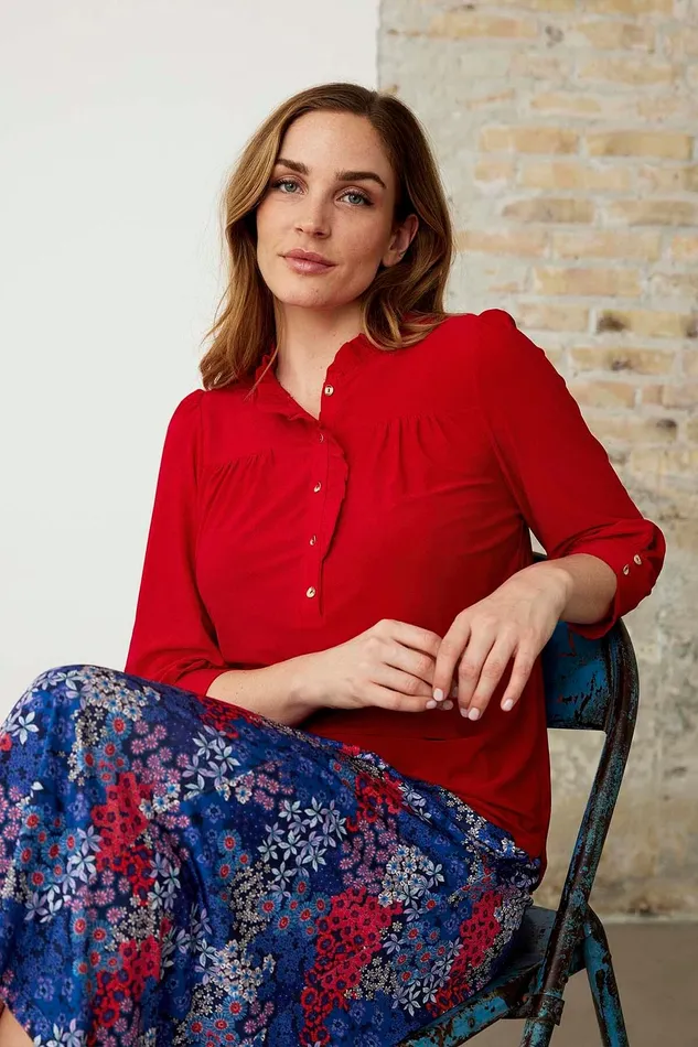 TANIA BLOUSE 16132 201 Red 201 Women IN FRONT BLOUSES SHIRTS