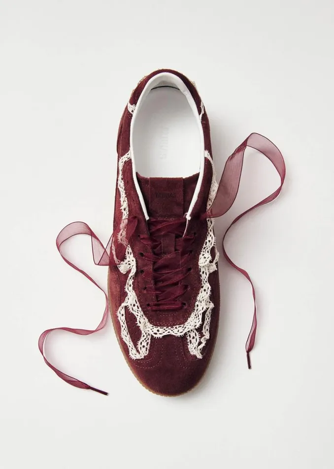 Tb490 Crochet Burgundy Leather Sneakers Women ALOHAS Sneakers